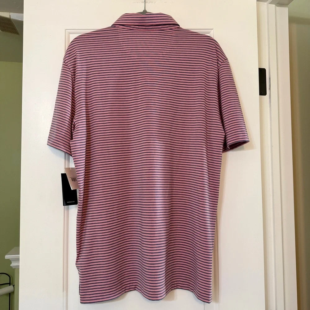 Rails Merced Golf Polo Shirt Mens Size Large Hibiscus Mirage Stripe NWT - Picture 5 of 16